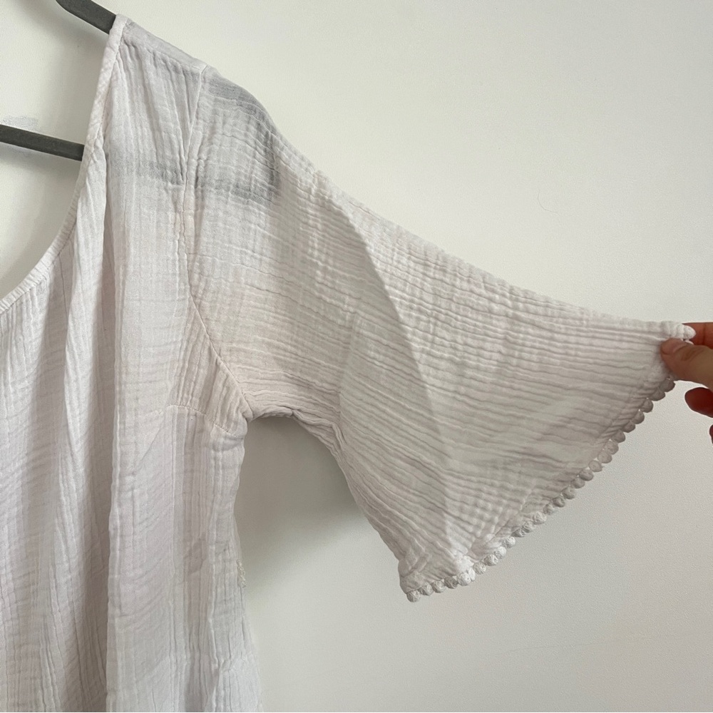 Abercrombie & Fitch One Shoulder White Beach Cover Up Size L/XL Summer Vacay - Picture 2 of 9